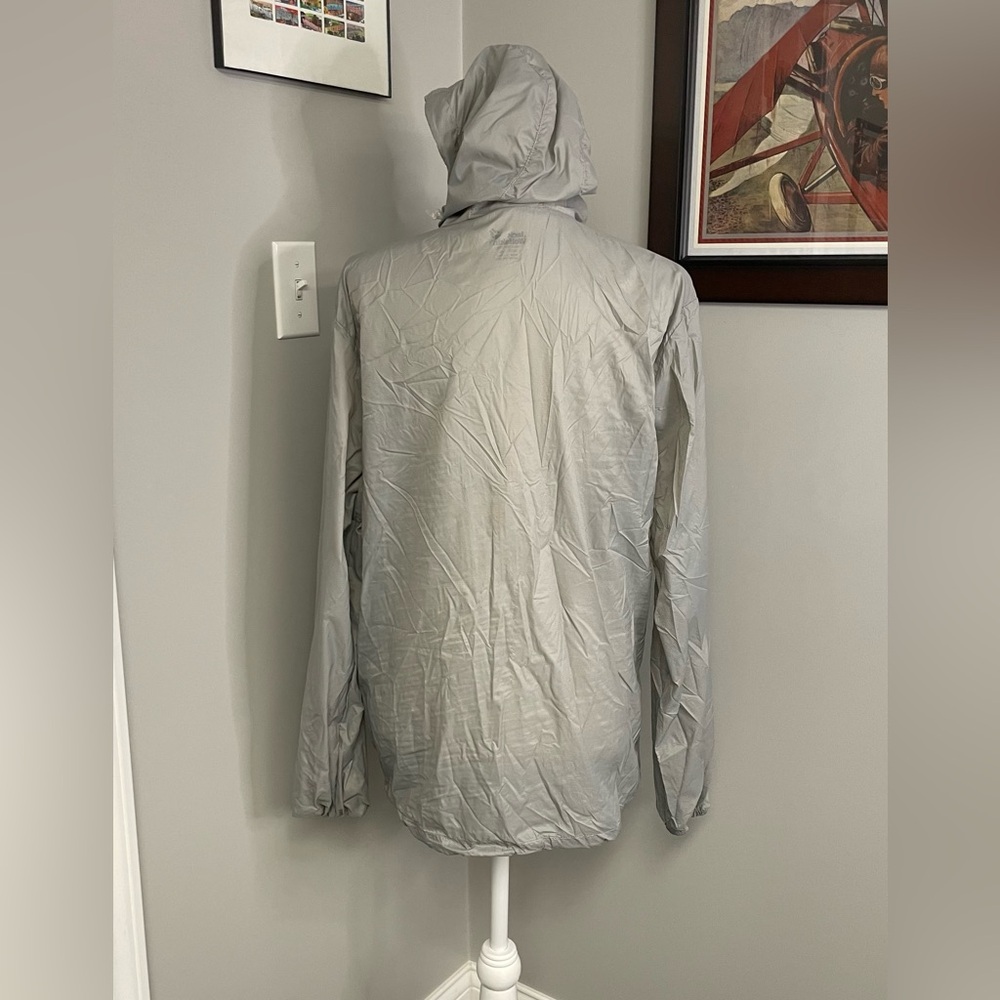 Jack Wolfskin Sz XL Gray Long Sleeve Nylon Packable Lightweight Jacket Hooded - Picture 4 of 6